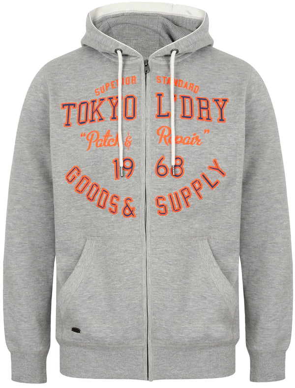 Harper Brush Back Fleece Zip Through Hoodie In Light Grey Marl - Tokyo Laundry