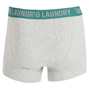 Hartfield (2 Pack) Boxer Shorts Set in Seaweed / Light Grey Marl - Tokyo Laundry