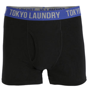 Hartfield (2 Pack) Boxer Shorts Set in Sapphire / Black - Tokyo Laundry
