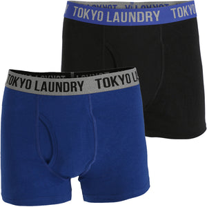 Hartfield (2 Pack) Boxer Shorts Set in Sapphire / Black - Tokyo Laundry