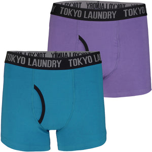 Hatfields (2 Pack) Boxer Shorts Set in Purple Opulence / Swedish Blue - Tokyo Laundry