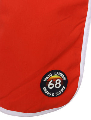 Haunani Runner Swim Shorts with Side Panels In Formula One Red - Tokyo Laundry