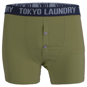 Haven (2 Pack) Boxer Shorts Set in Dark Navy / Olivine Khaki - Tokyo Laundry