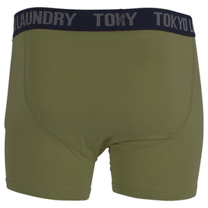 Haven (2 Pack) Boxer Shorts Set in Dark Navy / Olivine Khaki - Tokyo Laundry
