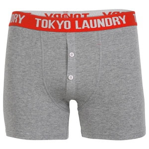 Haven (2 Pack) Boxer Shorts Set in Federal Blue / Mid Grey Marl - Tokyo Laundry