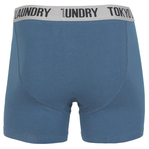 Haven (2 Pack) Boxer Shorts Set in Federal Blue / Mid Grey Marl - Tokyo Laundry