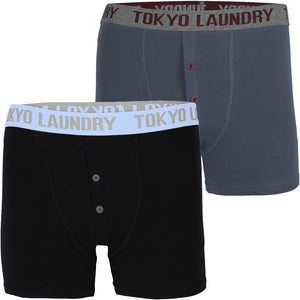 Haven (2 Pack) Boxer Shorts Set in Vintage Indigo / Black - Tokyo Laundry