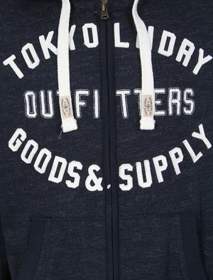 Hawk Hills Zip Through Hoodie in Dark Navy - Tokyo Laundry
