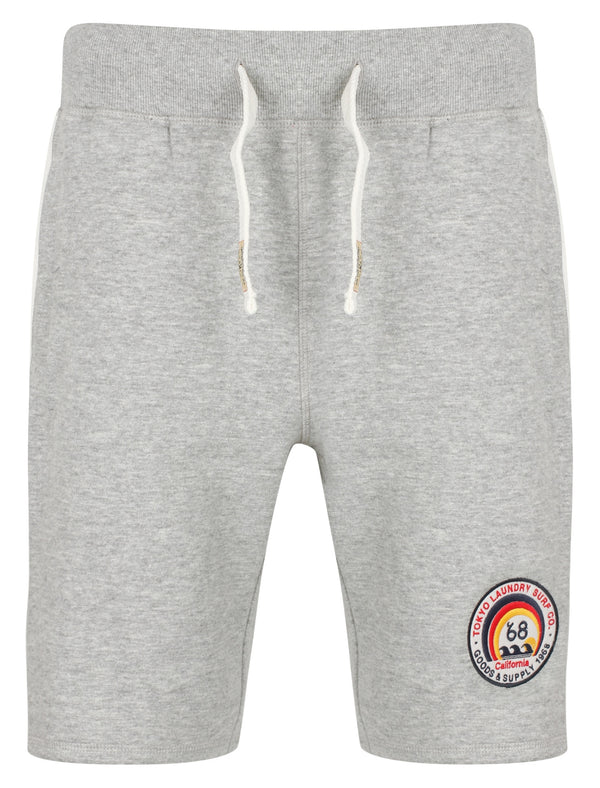 Hayden Creek Brush Back Fleece Jogger Shorts In Light Grey Marl - Tokyo Laundry