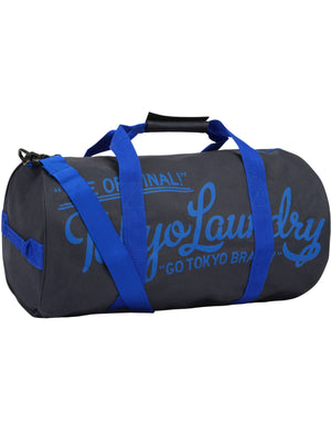 Hayden Canvas Gym Bag in Charcoal & Ocean - Tokyo Laundry