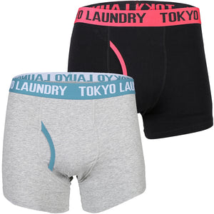 Heiron (2 Pack) Boxer Shorts Set in Paradise Pink / Niagara Blue - Tokyo Laundry