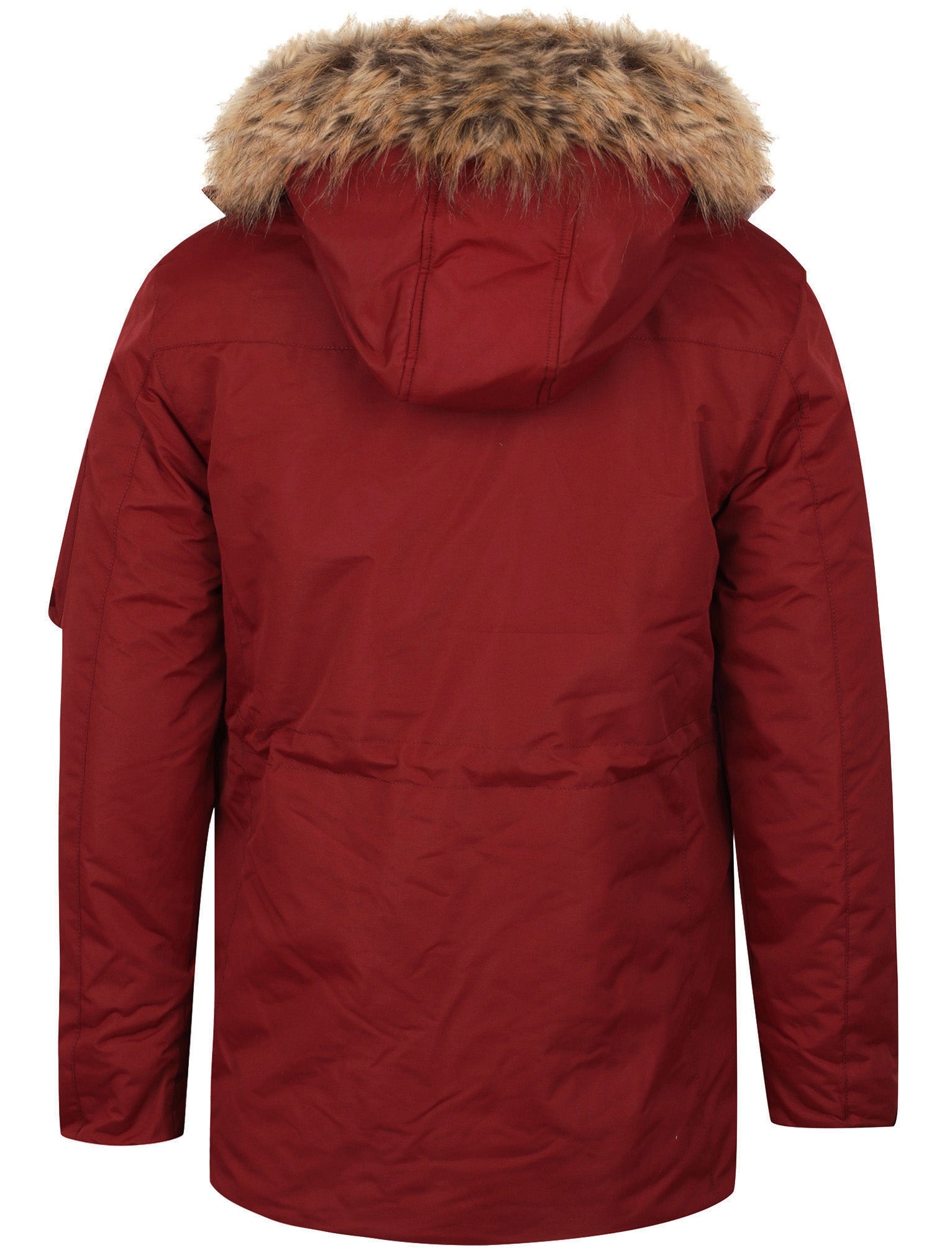 Helga Heavy Utility Parka Coat with Faux Fur Trim Hood in Cherry Red - –  Tokyo Laundry
