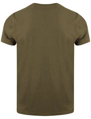 Hella Cotton Crew Neck T-Shirt with Chest Pocket in Burnt Olive - Tokyo Laundry