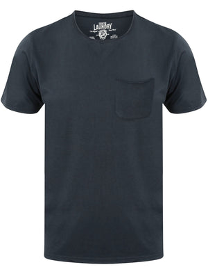 Zac Crew Neck Cotton T-Shirt with Pocket In Dress Blue - Tokyo Laundry