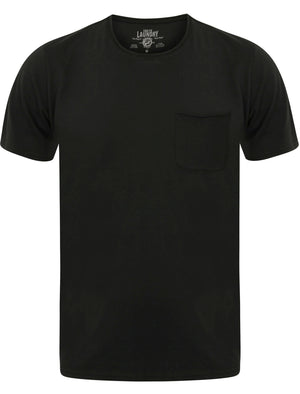 Hella Cotton Crew Neck T-Shirt with Chest Pocket in Jet Black - Tokyo Laundry