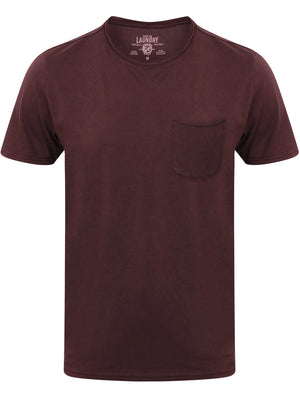 Zac Crew Neck Cotton T-Shirt with Pocket In Winetasting - Tokyo Laundry