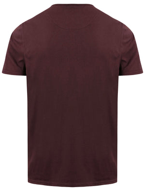 Hella Cotton Crew Neck T-Shirt with Chest Pocket in Winetasting - Tokyo Laundry