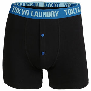 Helston (2 Pack) Boxer Shorts Set in Placid Blue / Olympian Blue - Tokyo Laundry