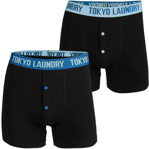 Helston (2 Pack) Boxer Shorts Set in Placid Blue / Olympian Blue - Tokyo Laundry