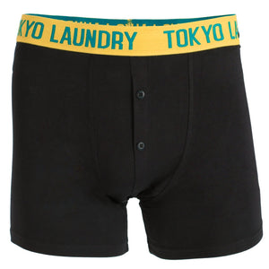 Helston (2 Pack) Boxer Shorts Set in Yellow Iris / Marble Blue - Tokyo Laundry