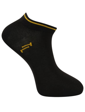 Hemus (5 Pack) Cotton Rich Trainer Socks in Yellow / Ocean / Red / Ivory / Purple - Tokyo Laundry