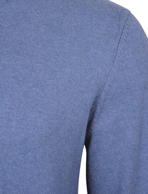 Heppleston V-neck Cotton Jumper in Blue Marl - Tokyo Laundry
