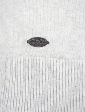 Heppleston V-neck Cotton Jumper in Oatmeal Marl - Tokyo Laundry