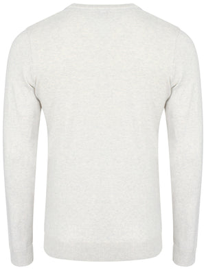 Heppleston V-neck Cotton Jumper in Oatmeal Marl - Tokyo Laundry