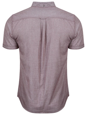 Hewitt Short Sleeve Cotton Shirt in Red Mahogany - Tokyo Laundry