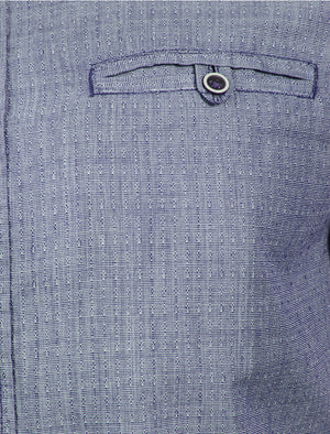 Hewitt Short Sleeve Cotton Shirt in Blue - Tokyo Laundry