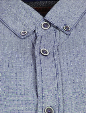 Hewitt Short Sleeve Cotton Shirt in Blue - Tokyo Laundry