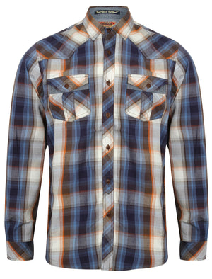 Holbury Cotton Checked Shirt In Brown / Orange - Tokyo Laundry
