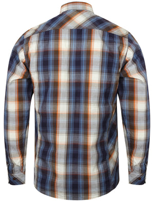 Holbury Cotton Checked Shirt In Brown / Orange - Tokyo Laundry