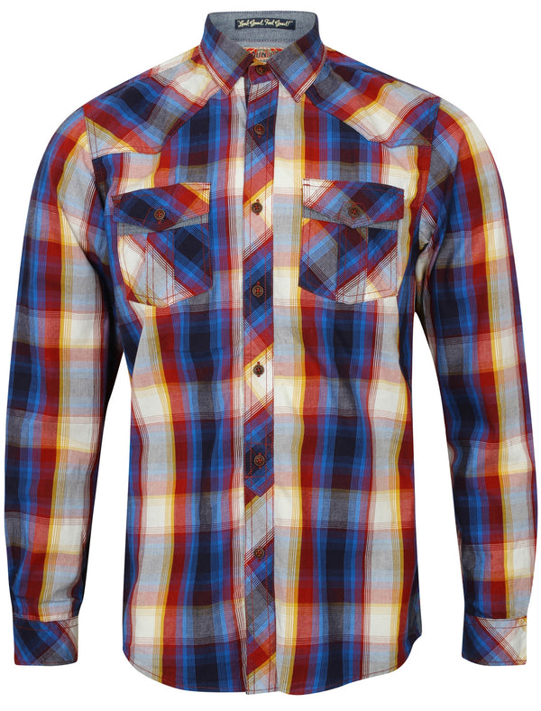 Holbury Cotton Checked Shirt In Tibetan Red / Yellow - Tokyo Laundry