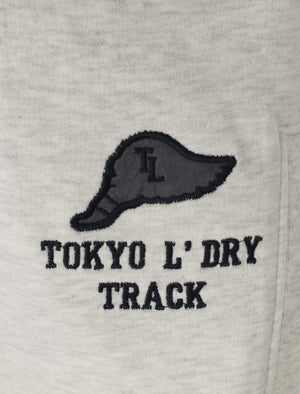 Hollow Brush Back Fleece Cuffed Joggers In Heather Grey Marl - Tokyo Laundry