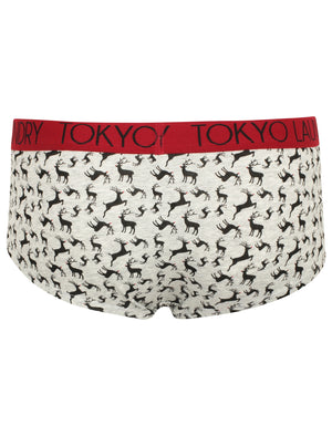 Holly (3 Pack) Assorted Hipster Briefs In Light Grey Marl / Black - Tokyo Laundry