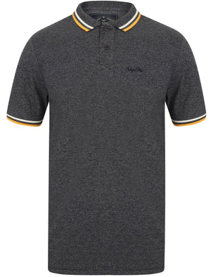 Holsen Cotton Grindle Polo Shirt with Tipping in Navy - Tokyo Laundry