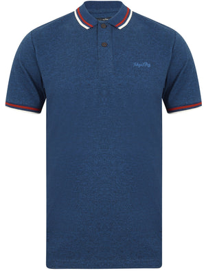 Holsen Cotton Grindle Polo Shirt with Tipping in Sodalite Blue - Tokyo Laundry
