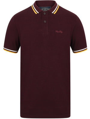 Holsen Cotton Grindle Polo Shirt with Tipping in Wine Tasting - Tokyo Laundry