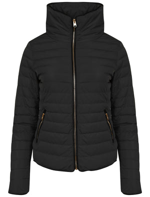 Jenny Funnel Neck Quilted Jacket in Black - Tokyo Laundry