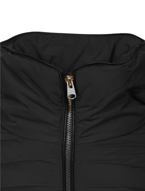 Honey Funnel Neck Quilted Jacket in Black - Tokyo Laundry