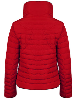 Jenny Funnel Neck Quilted Jacket in Crimson - Tokyo Laundry