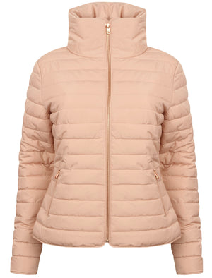 Honey 2 Funnel Neck Quilted Jacket in Blush Pink - Tokyo Laundry