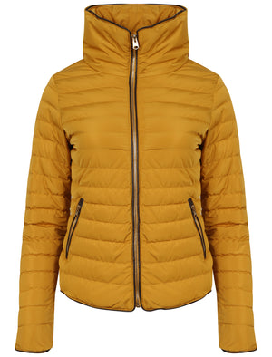 Jenny Funnel Neck Quilted Jacket in Old Gold - Tokyo Laundry