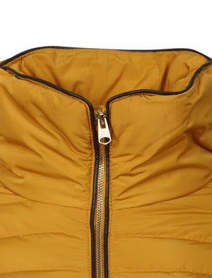 Jenny Funnel Neck Quilted Jacket in Old Gold - Tokyo Laundry