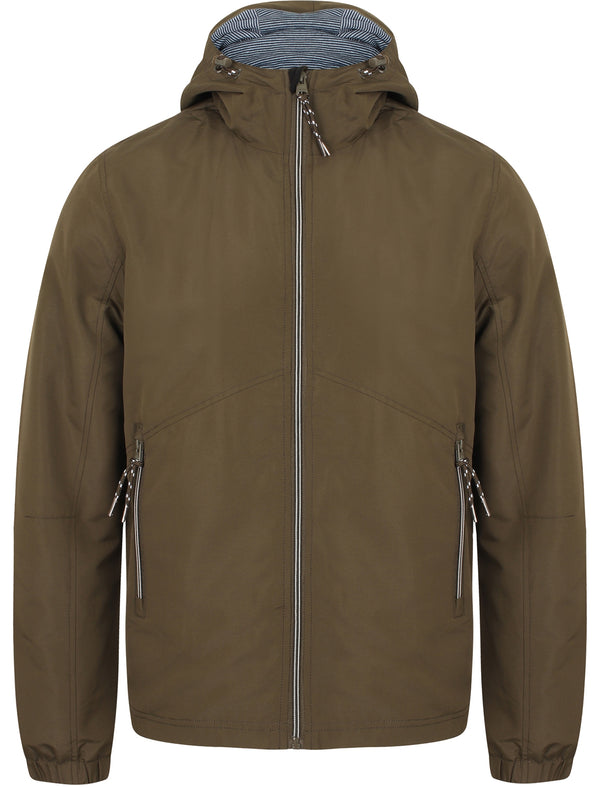 Hull Hooded Windbreaker Jacket In Green - Tokyo Laundry