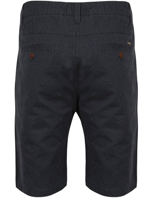 Hunter Cotton Embroidered Chino Shorts in Midnight Blue - Tokyo Laundry