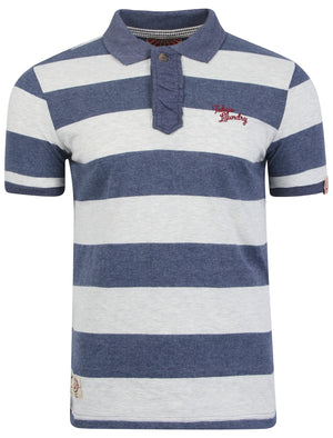 Tokyo Laundry Hunters Pass blue & white stripe polo shirt