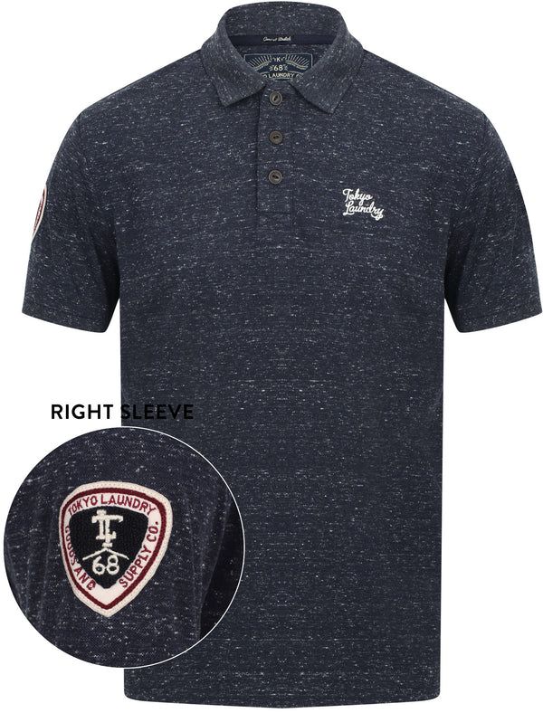 Hurstwood Neppy Pique Polo Shirt In Black Iris - Tokyo Laundry