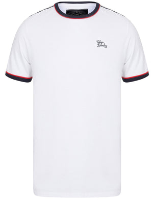 Huson Cotton T-Shirt with Tape Detail Sleeves in Bright White - Tokyo Laundry